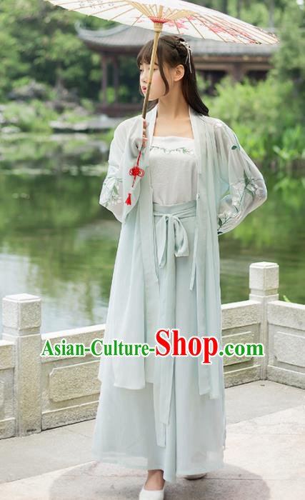 Chinese Ancient Hanfu Dress Song Dynasty Young Lady Embroidered Costumes for Women