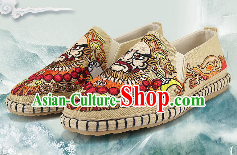 Chinese National Shoes Traditional Multi-layered Cloth Shoes Embroidered Shoes for Men