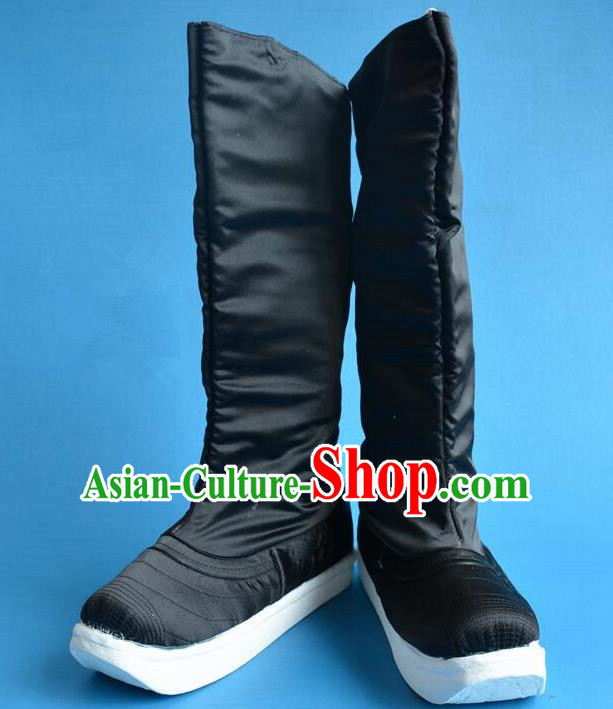 Chinese Traditional Beijing Opera Shoes Ancient Qing Dynasty Minister Boots for Men
