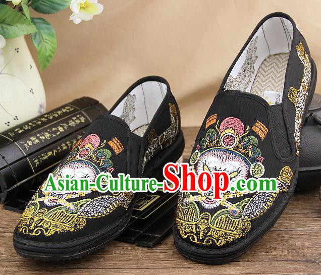 Chinese National Shoes Traditional Martial Arts Cloth Shoes Embroidery Monkey King Shoes for Men