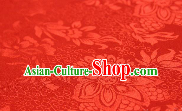 Asian Chinese Traditional Red Silk Fabric Ancient Hanfu Jacquard Brocade Fabric Drapery Material