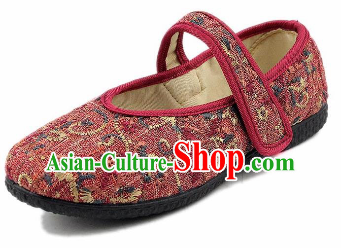Chinese National Handmade Shoes Traditional Cloth Shoes Red Shoes for Women