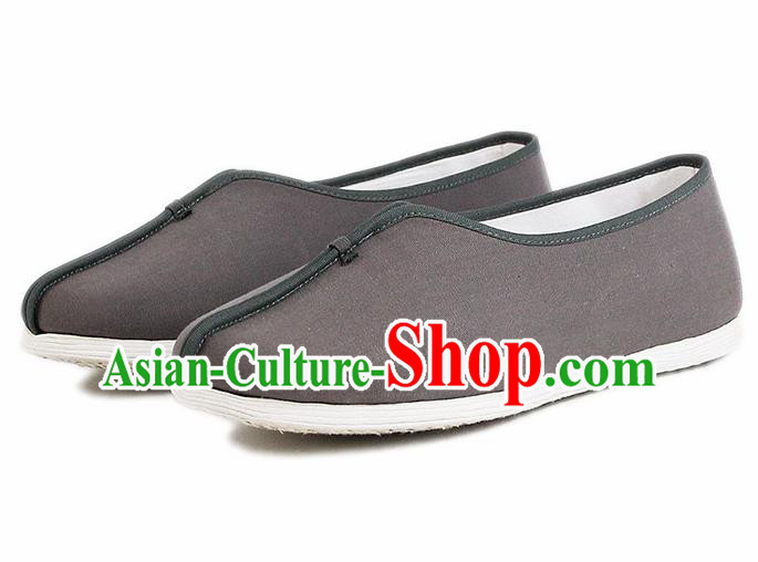 Chinese National Grey Cloth Shoes Traditional Martial Arts Shoes Monk Shoes for Men