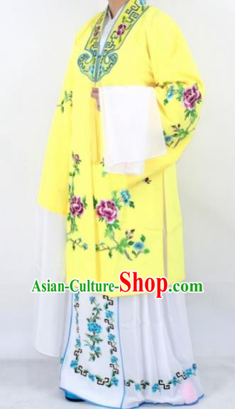 Chinese Traditional Peking Opera Actress Costumes Ancient Nobility Lady Yellow Cloak for Women