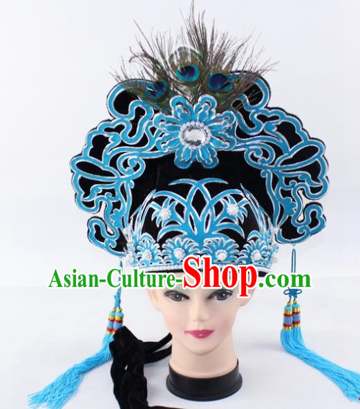 Chinese Traditional Peking Opera Niche Headwear Ancient Gifted Scholar Black Hat for Men