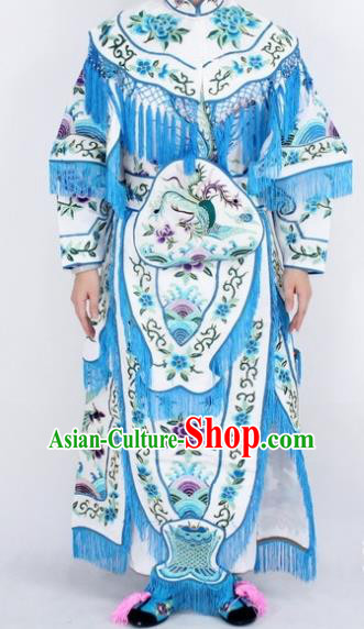 Chinese Traditional Peking Opera White Costumes Ancient Female General Dress for Women