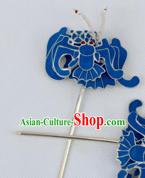 Chinese Traditional Peking Opera Diva Hair Accessories Ancient Bats Hairpins for Women