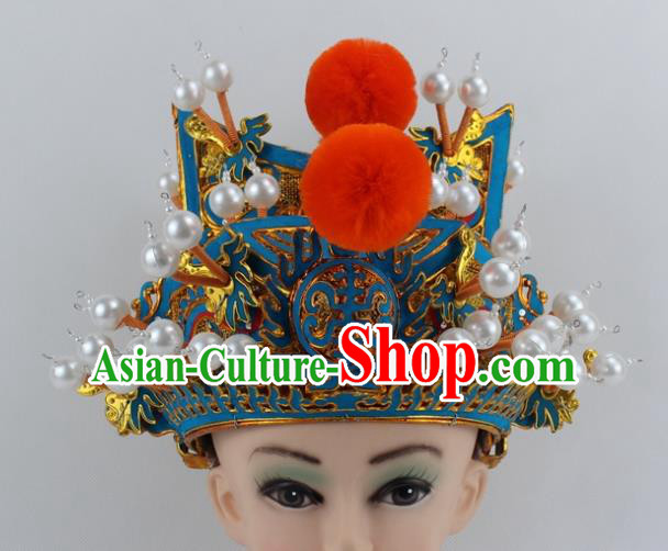 Chinese Traditional Peking Opera Takefu Helmet Ancient Warriors Hat for Men