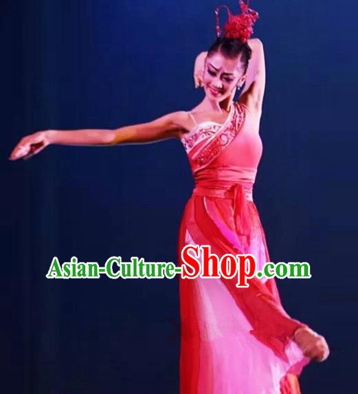 Chinese Traditional Classical Dance Costumes Umbrella Dance Dress for Women