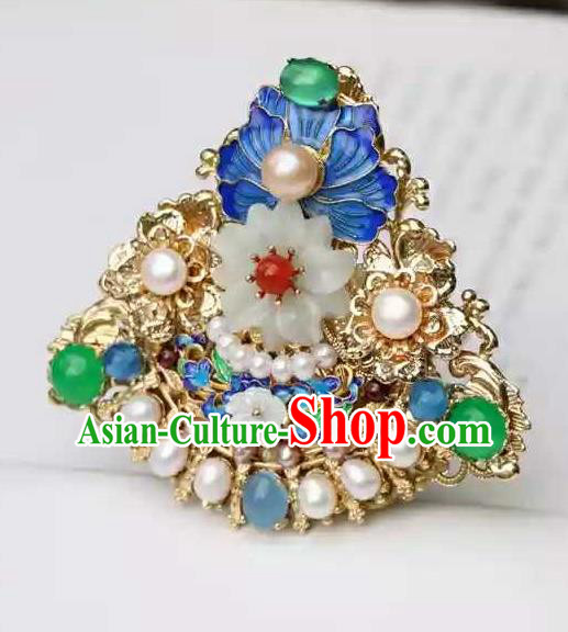 Chinese Traditional Hair Accessories Ancient Handmade Hanfu Cloisonne Hairpins Hair Crown for Women