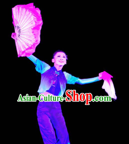 Chinese Traditional Classical Dance Costumes Folk Dance Yangko Fan Dance Clothing for Women