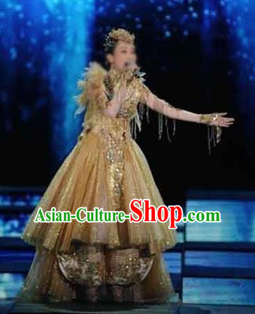 Chinese Traditional Classical Dance Costumes Chorus Stage Performance Dress for Women