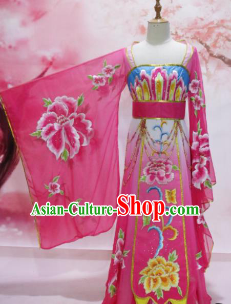 Chinese Traditional Embroidered Costume Ancient Tang Dynasty Imperial Consort Pink Hanfu Dress for Women