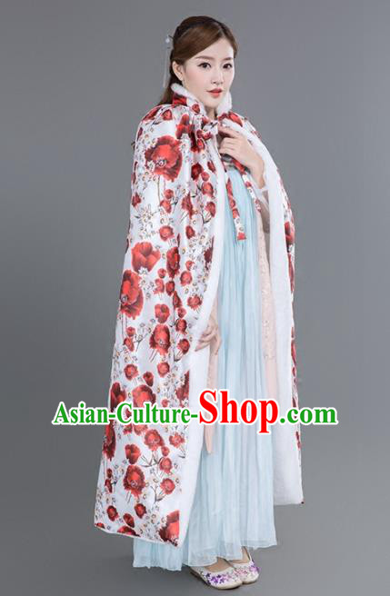 Chinese Traditional Costumes Ancient Princess Hanfu Thicken Cloak for Women
