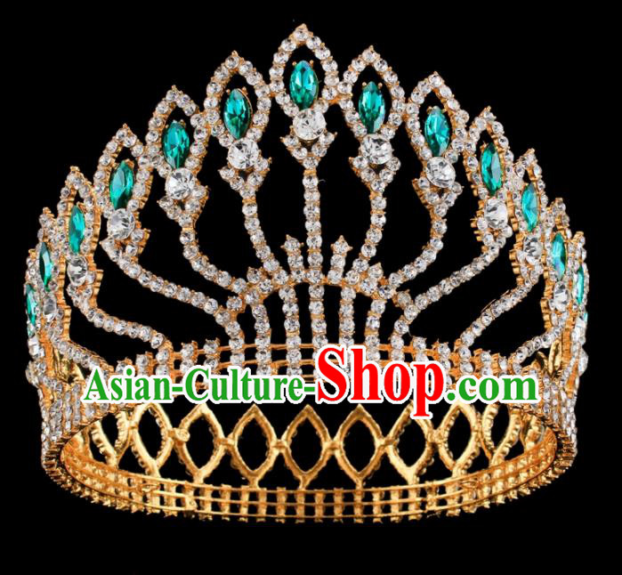 Baroque Wind Retro Hair Accessories Bride Golden Round Royal Crown for Women