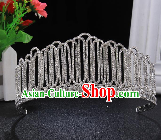 Top Grade Wedding Crystal Royal Crown Baroque Retro Handmade Hair Accessories for Women