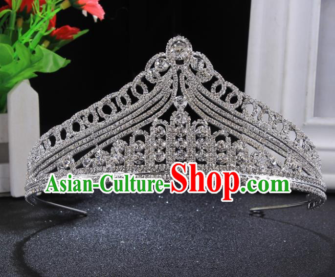 Top Grade Wedding Crystal Royal Crown Baroque Retro Handmade Hair Accessories for Women