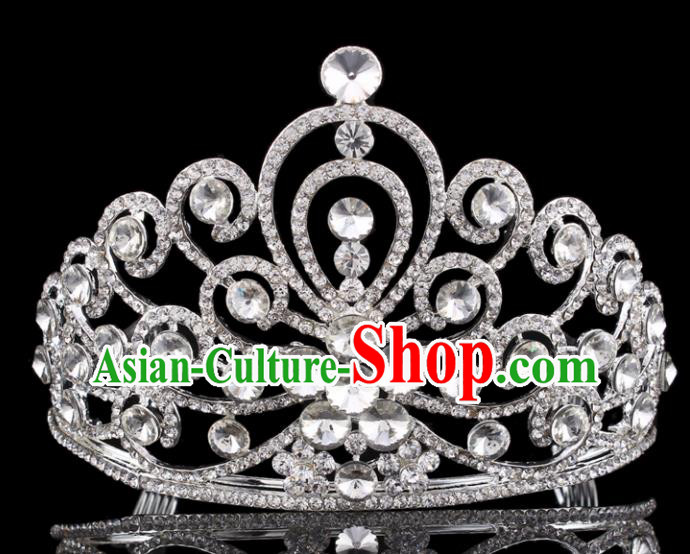 Handmade Wedding Bride Hair Accessories Baroque Princess Retro Rhinestone Royal Crown for Women