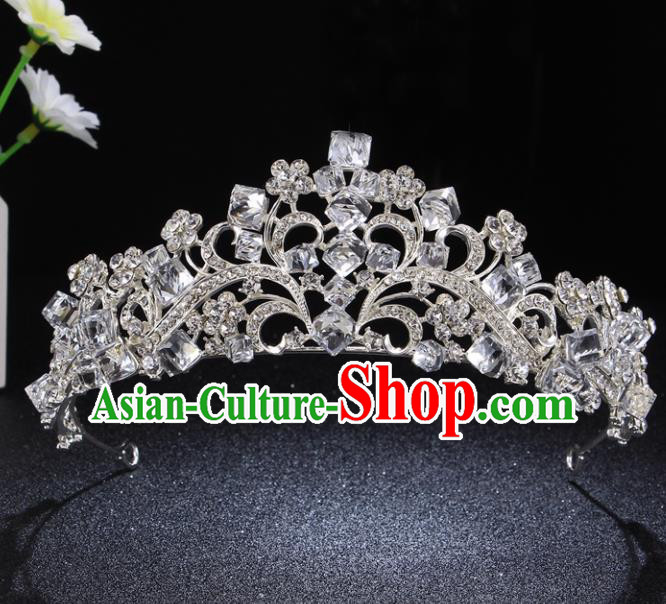 Top Grade Princess Retro Rhinestone Royal Crown Baroque Wedding Bride Hair Accessories for Women