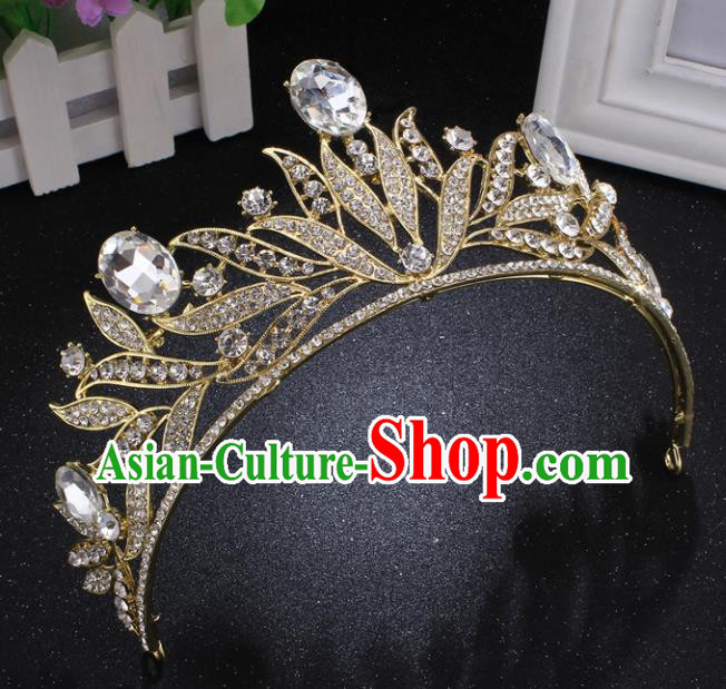 Top Grade Princess Rhinestone Royal Crown Retro Baroque Wedding Bride Hair Accessories for Women