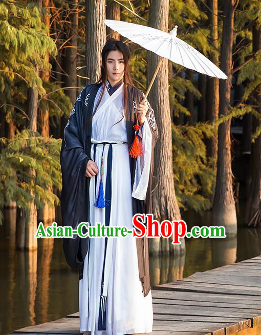 Traditional Chinese Ancient Swordsman Clothing Jin Dynasty Nobility Childe Costumes for Men