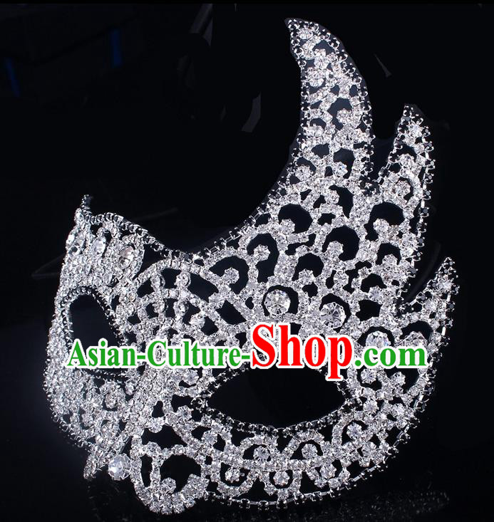 Handmade Halloween Accessories Venice Fancy Ball Crystal Masks for Women