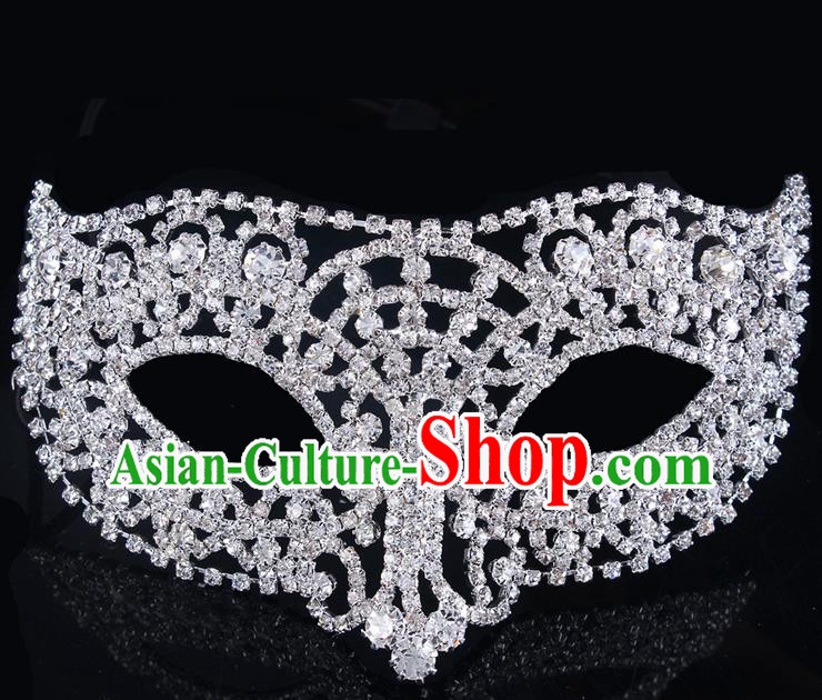 Handmade Halloween Accessories Face Mask Venice Fancy Ball Crystal Masks for Women