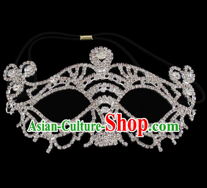Handmade Halloween Accessories Zircon Face Mask Venice Fancy Ball Masks for Women