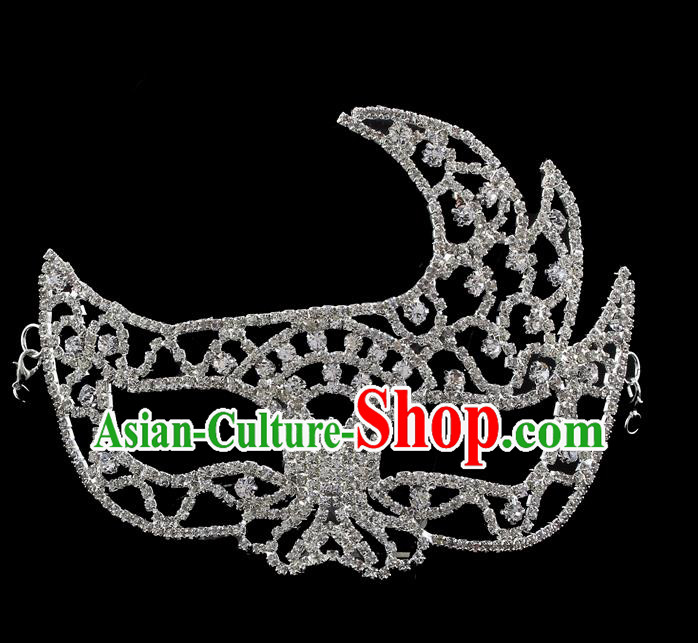 Handmade Halloween Accessories Zircon Face Mask Venice Fancy Ball Crystal Masks for Women