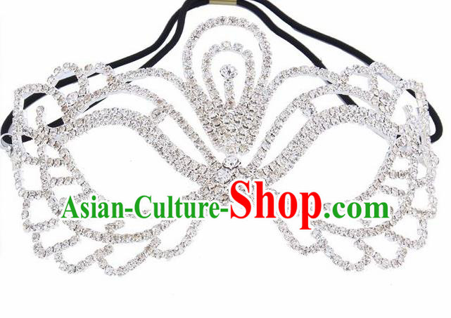 Handmade Halloween Accessories Zircon Face Mask Venice Fancy Ball Crystal Masks for Women