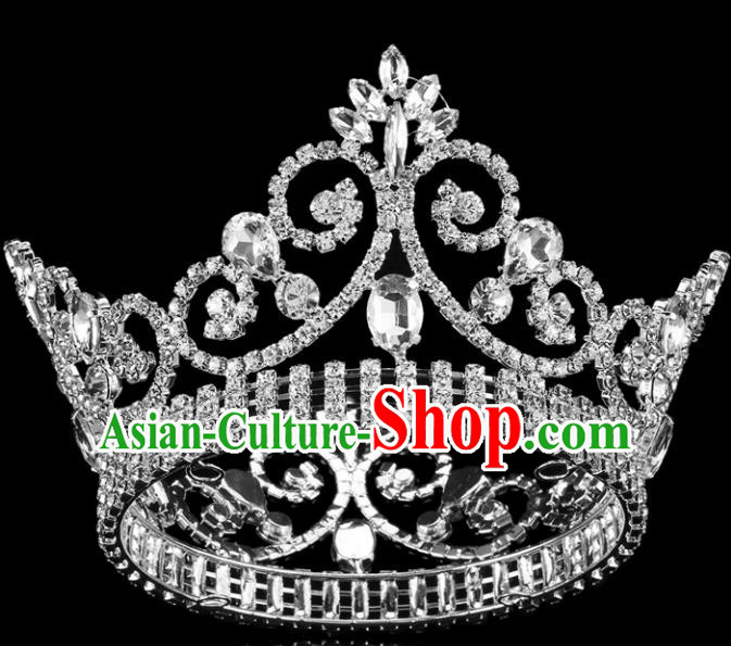 Top Grade Bride Wedding Hair Jewelry Accessories Baroque Court Princess Round Royal Crown for Women