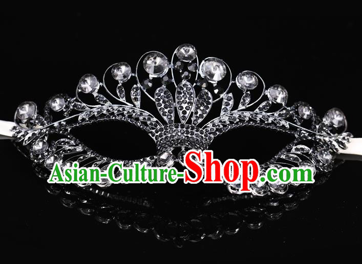 Handmade Halloween Accessories Venice Fancy Ball Cosplay Props Crystal Grey Masks for Women