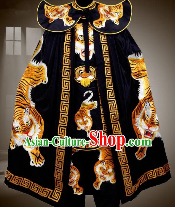 Traditional China Beijing Opera Costume Chinese Sichuan Opera Changing Faces Embroidered Tiger Cloak for Men