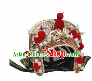 Chinese Traditional Beijing Opera Hats Sichuan Opera Changing Faces Embroidered Golden Helmet for Men