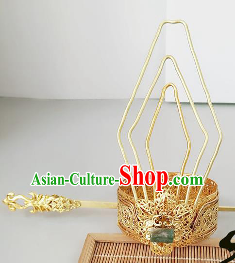 Chinese Ancient Hair Accessories Prince Hairdo Crown Hairpins for Men