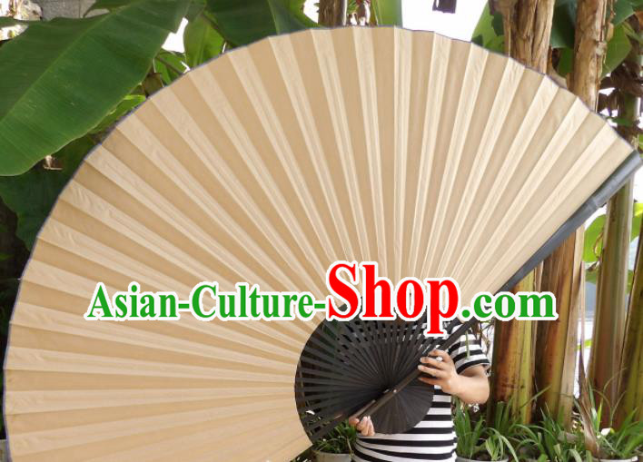 Chinese Traditional Paper Fans Decoration Crafts Handmade Black Frame Folding Fans