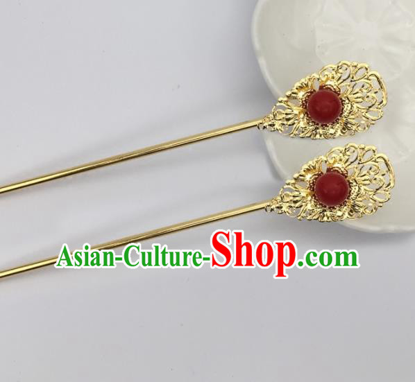 Chinese Ancient Imperial Consort Hair Accessories Palace Golden Hairpins for Women