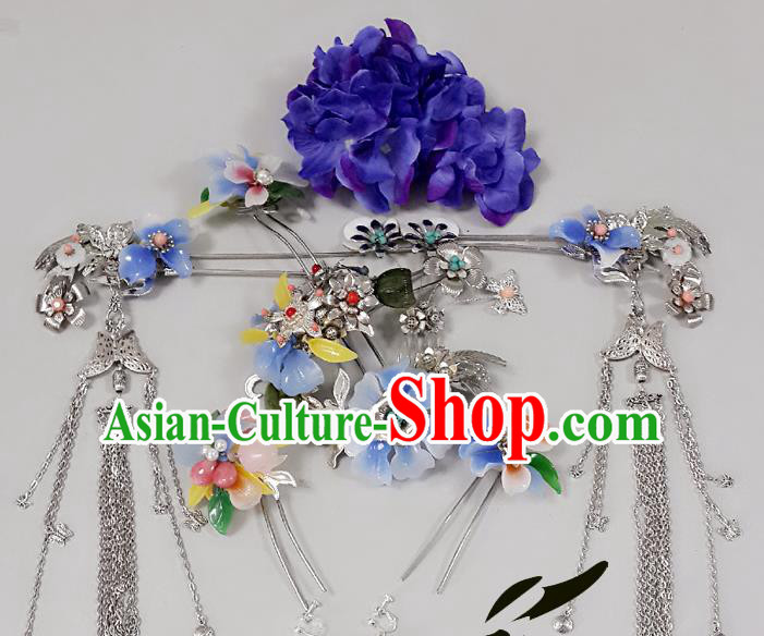 Chinese Ancient Tang Dynasty Imperial Consort Hair Accessories Hairpins Complete Set for Women