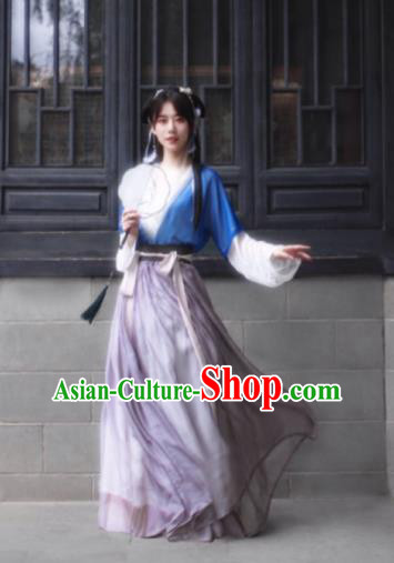 Chinese Tang Dynasty Nobility Lady Costumes Ancient Las Meninas Hanfu Dress for Women
