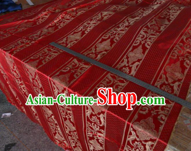 Asian Chinese Traditional Pattern Design Red Brocade Fabric Silk Fabric Chinese Fabric Material