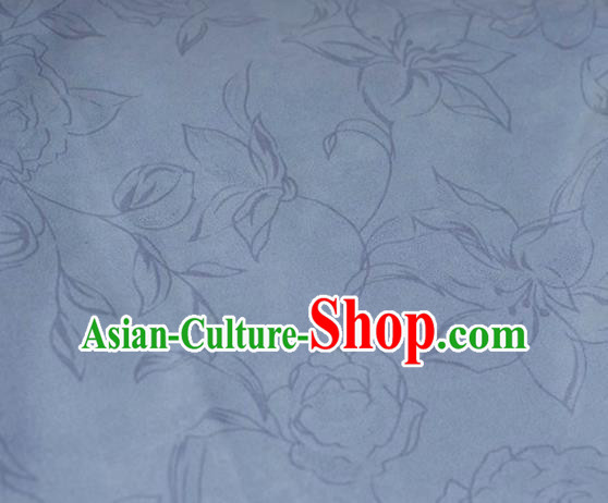 Asian Chinese Traditional Blue Suede Fabric Chinese Costume Fabric Material