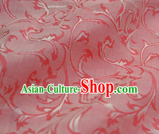 Asian Chinese Traditional Pattern Design Pink Brocade Fabric Chinese Costume Silk Fabric Material