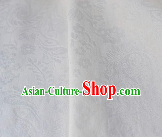 Asian Chinese Fabric Traditional Pattern Design White Brocade Fabric Chinese Costume Silk Fabric Material