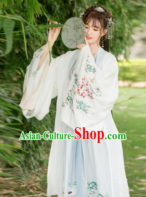 Traditional Chinese Tang Dynasty Princess Embroidered Costumes Ancient Peri Hanfu Dress for Rich Women