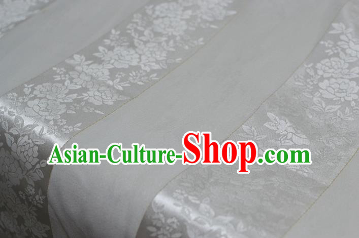 Asian Chinese Fabric Traditional Pattern Design White Brocade Fabric Chinese Costume Silk Fabric Material