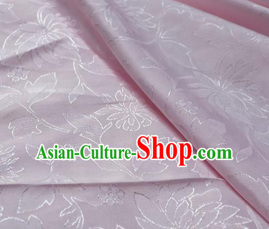 Asian Chinese Fabric Traditional Lotus Pattern Design Pink Brocade Fabric Chinese Costume Silk Fabric Material