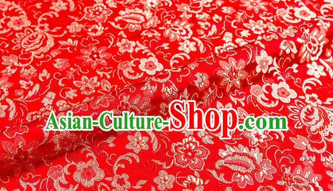 Chinese Traditional Flower Silk Fabric Brocade Embroidered Fabric Dress Material