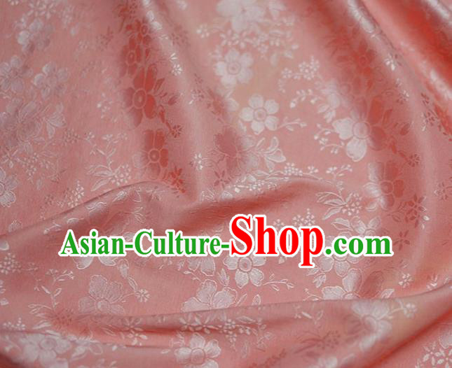 Asian Chinese Fabric Traditional Sakura Pattern Design Pink Brocade Fabric Chinese Costume Silk Fabric Material