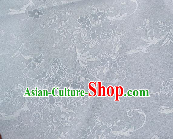 Asian Chinese Fabric Traditional Peony Pattern Design White Brocade Fabric Chinese Costume Silk Fabric Material