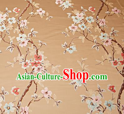 Chinese Traditional Khaki Brocade Fabric Asian Pattern Design Satin Cushion Silk Fabric Material